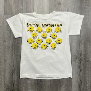 Vintage 90s Smiley Face Macarena Size XS Women's Funny Dancing Tshirt